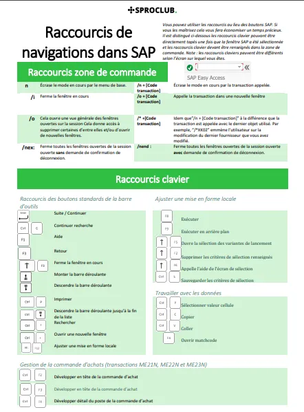 Raccourcis de navigations dans SAP_cheatsheet